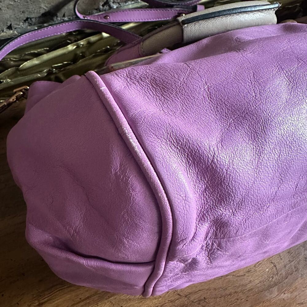 Vintage Chloe Ethel Purple Leather 2 Way Satchel - Picture 10 of 14